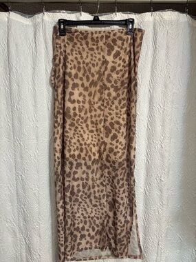 Leopard Print Maxi Skirt in Neutral Browns